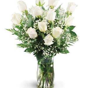 Dozen White Roses